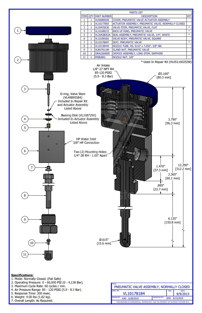 Complete Cutting Head, Water-Only