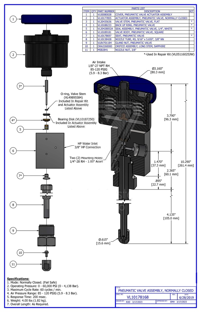 Complete Cutting Head, Water-Only