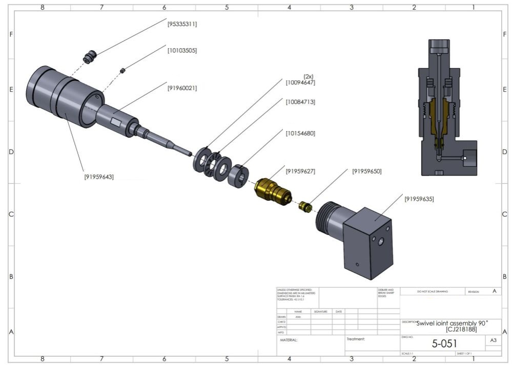 Swivel Assembly 1/4´´ x 90º