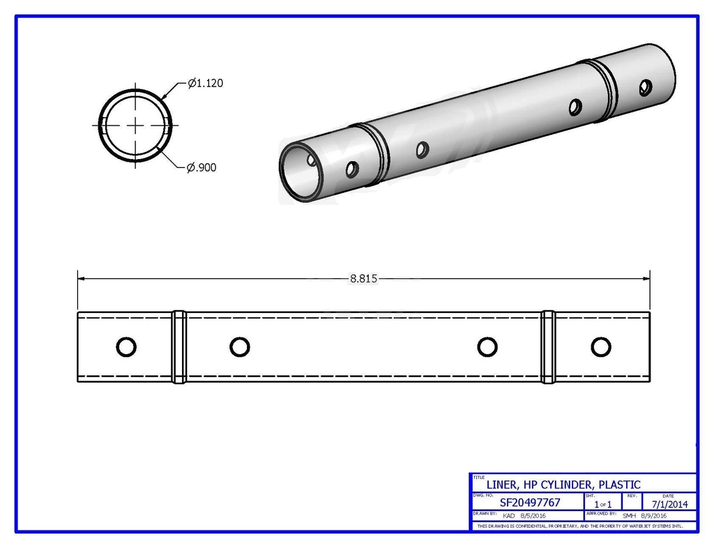 LINER, HP CYLINDER, PLASTIC