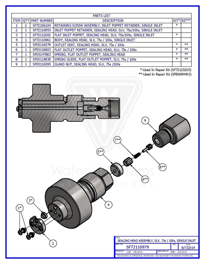 Seal Head Assy. SLV100S Ship