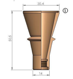 Bystronic Nozzle body,   2-10837