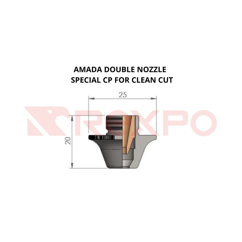 AM-Nozzle double clean cut, D7.0 mm HCP