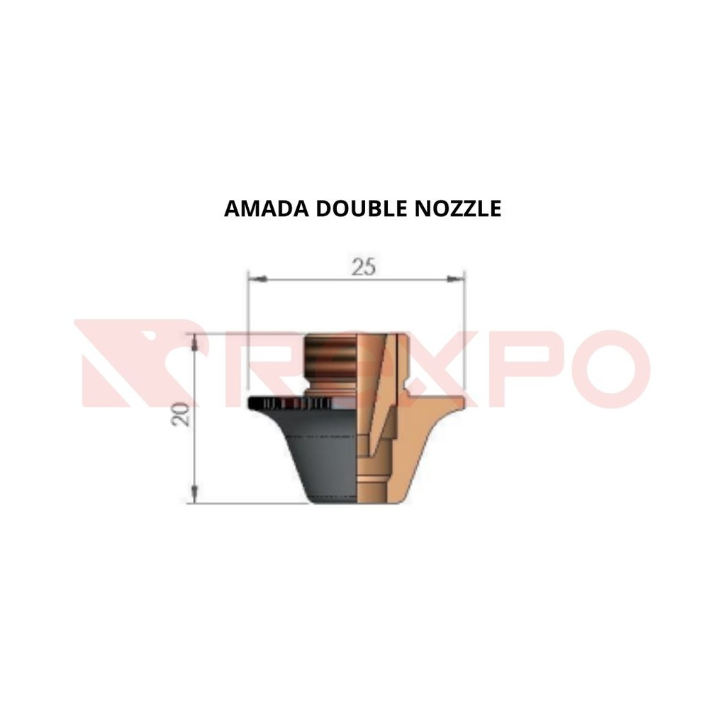 AM-Nozzle double clean cut, D7.0 mm ALCP