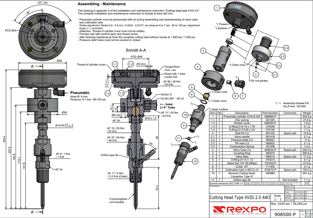 Pneumatic Cylinder XVIII &amp; XIX