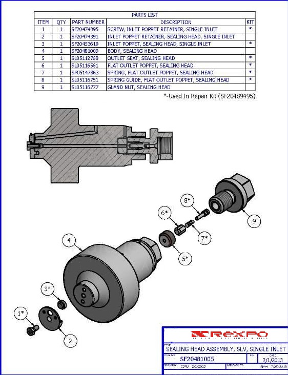 Body, Seal Head, Single Inlet