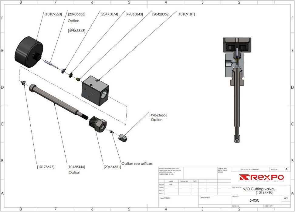 Pneumatic Control Valve, HP, Normally Open, 60K