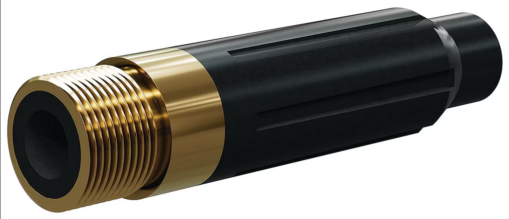 SN159-P BP200 SiAlON Wide Entry Long Venturi Nozzle  1-1/4&quot;- Brass Thread  Polyuret Jacket 5/16&quot;