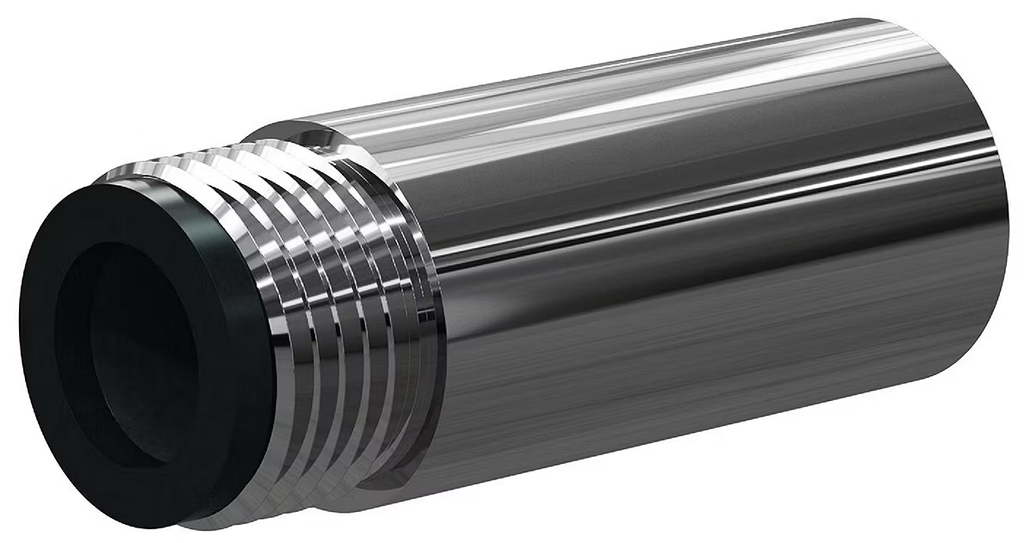 F Boron Carbi Med Length Vent Nozzle SERIES 1&quot; Entry, 1-1/4&quot; Steel Thread, 4-1/8&quot; Length  Steel Jacket 3/16&quot;