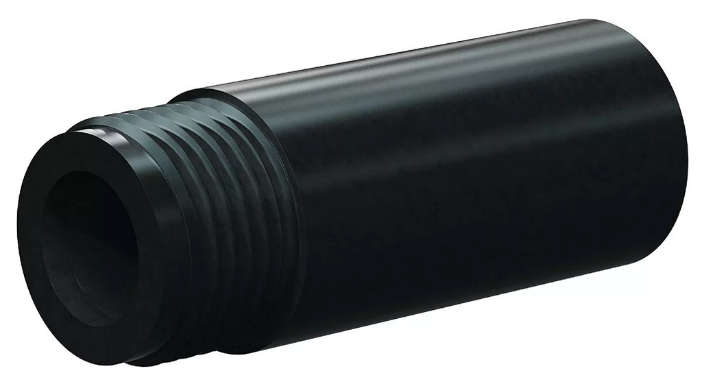 F Boron Carbid Med Length Vent Nozzle SERIES 1&quot; Entry, 1-1/4&quot; Polyuret Thread, 4-1/8&quot; Length  Polyuret Jacket 3/16&quot;