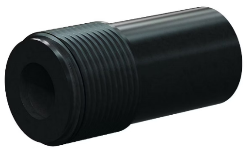 T122-AP Tungs Carb Short Straight Bore Nozzle SERIES 1&quot; Entry, 1-1/4&quot; Thread All Poly Jack 3/16&quot;