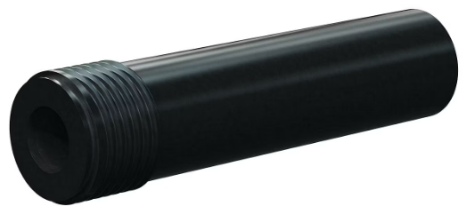 T123-AP Tungs Carb Long Straight Bore Nozzle SERIES 1&quot; Entry, 1-1/4&quot; Thread All Poly Jack 1/4&quot;