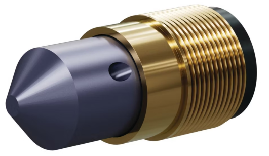 T045 Tungs Carb 125° (Reverse) Angle Nozzle REVERSE 1-1/4&quot; Brass Thread, Single and Trip Rev Outlet SERIES 3/16&quot; Single