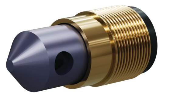 T090 Tungs Carb 90° Angle Nozzle SERIES 1-1/4&quot; Brass Thread, Double Outlet 3/16&quot;