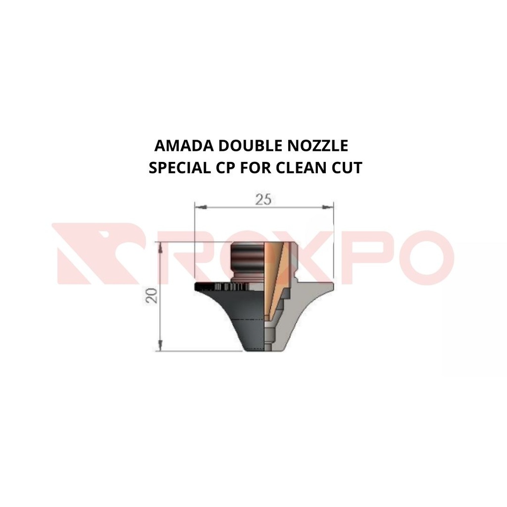 Amada double nozzle Ø D2,5CC special for clean cut