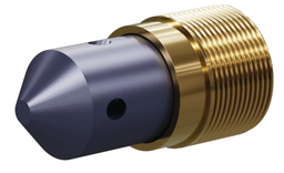 [B1904599] T045 Tungsten Carbide 60°/ 120° Angle Nozzle SERIES 1-1/4&quot; Brass Thread, Quad Outlet 5/32&quot;