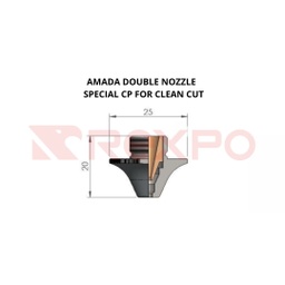 [103012K] Amada double nozzle Ø D2,5CC special for clean cut