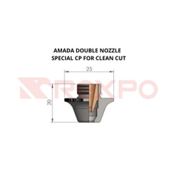 [103014K] Amada double nozzle Ø D5.0CC special for clean cut 